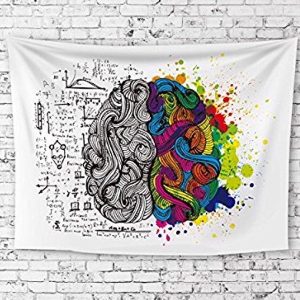 Colorful Abstract Brain Wall Tapestry